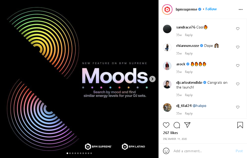 Moods Instagram BPM Supreme