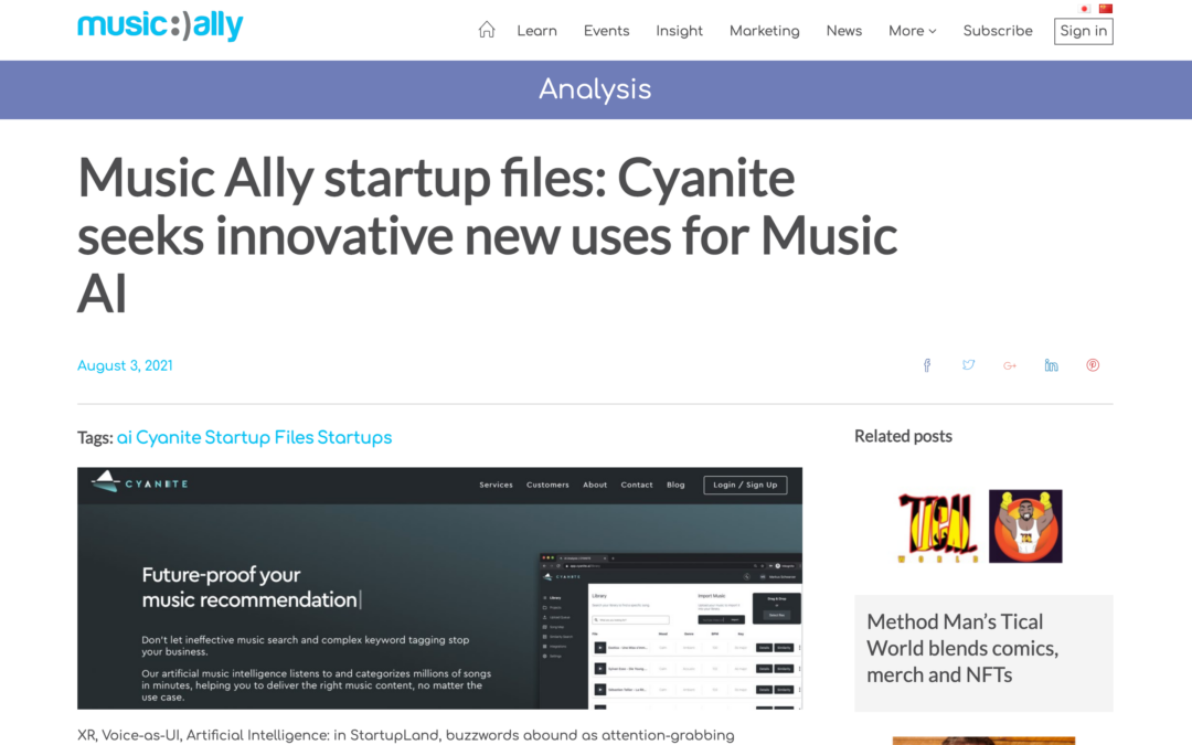 Music Ally Startup Files with Cyanite