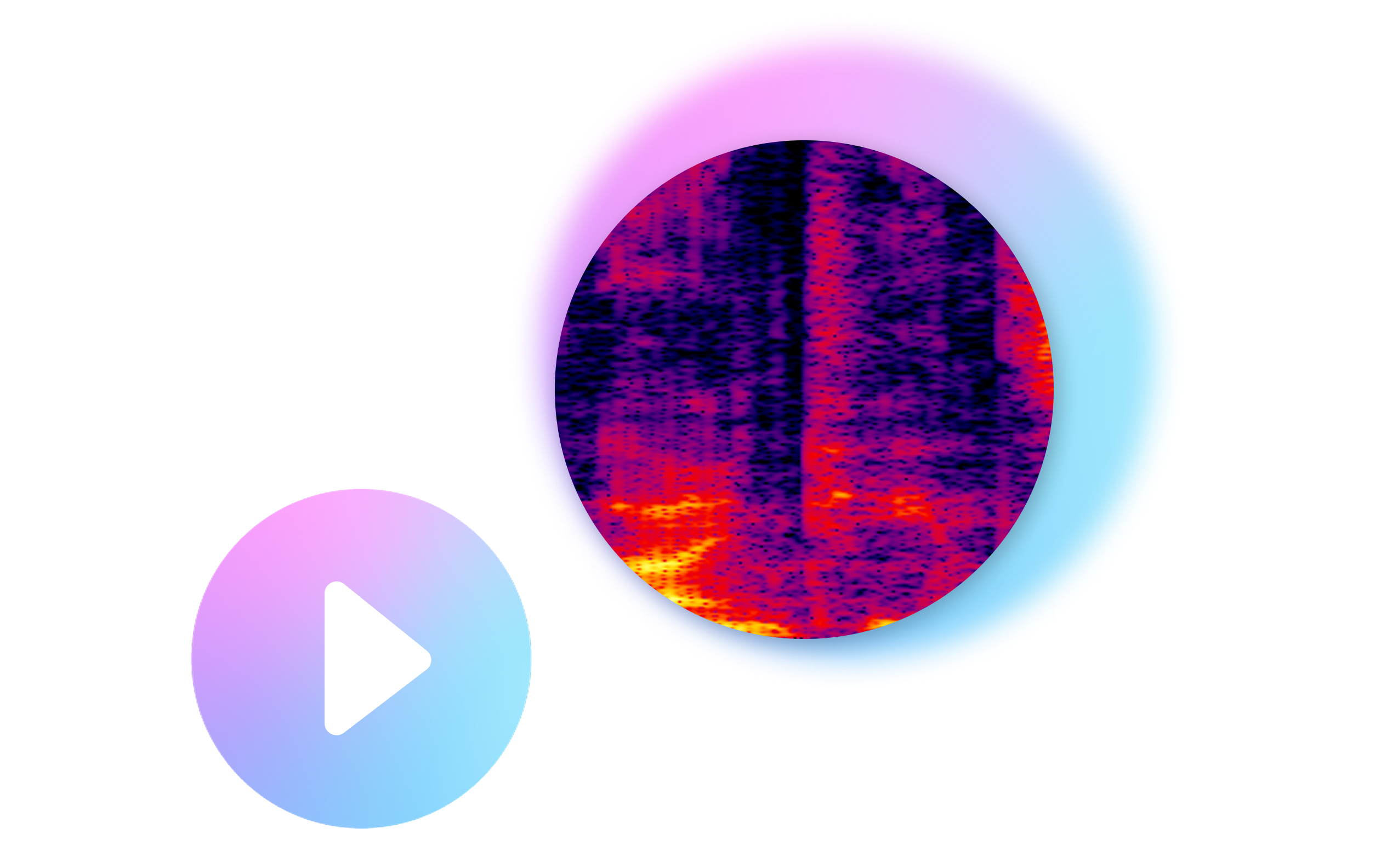 Spectrogram A minimalist illustration of a rocket with a sleek white body, black fins, and a circular window with a gradient purple and blue hue.